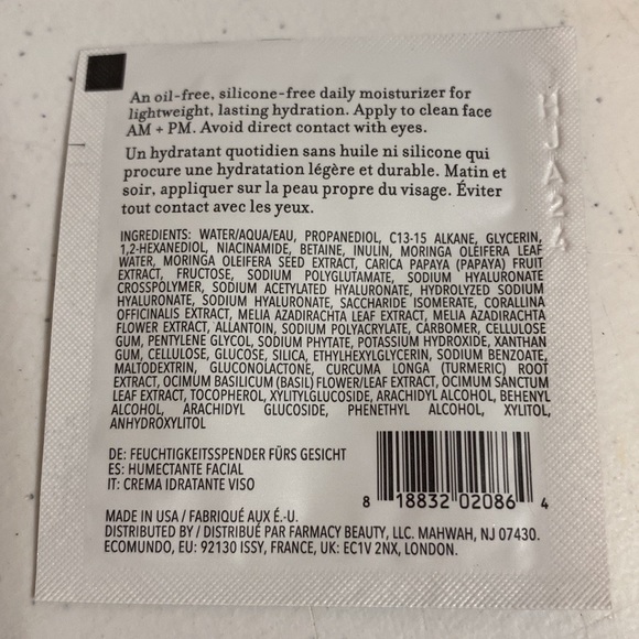 🔥 15 SAMPLES FARMACY DAILY GREENS GEL MOISTURIZER🔥 - Picture 4 of 4